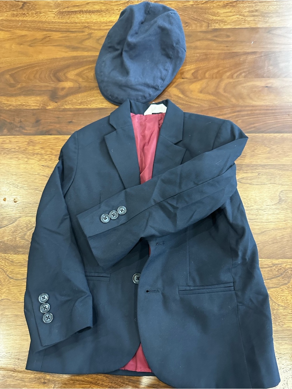 Navy Boys' Blazer with newsboy cap cat and jack size small 6